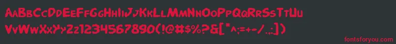 PandemoniousPuffery Font – Red Fonts on Black Background