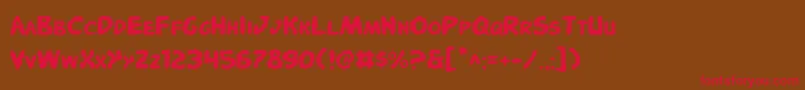 PandemoniousPuffery Font – Red Fonts on Brown Background