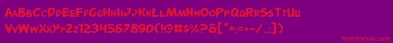 PandemoniousPuffery Font – Red Fonts on Purple Background