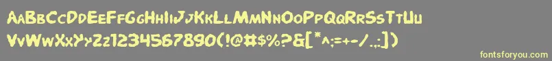 PandemoniousPuffery Font – Yellow Fonts on Gray Background
