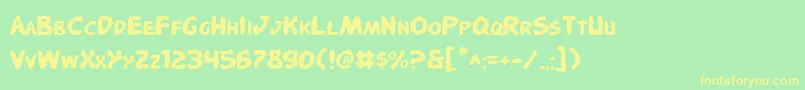 PandemoniousPuffery Font – Yellow Fonts on Green Background