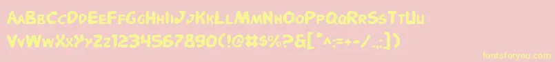 PandemoniousPuffery Font – Yellow Fonts on Pink Background