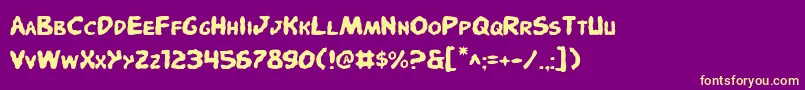 PandemoniousPuffery Font – Yellow Fonts on Purple Background