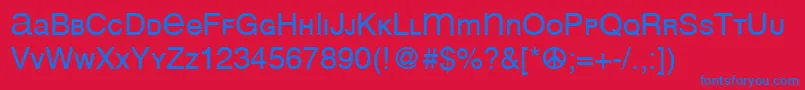 Czcionka Mean26Sans – niebieskie czcionki na czerwonym tle