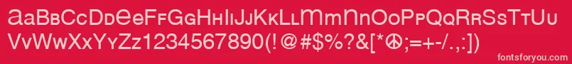 Fonte Mean26Sans – fontes rosa em um fundo vermelho