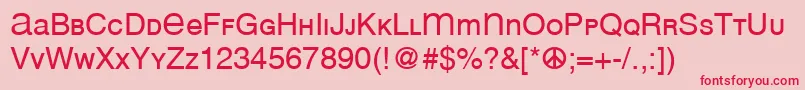 Mean26Sans-Schriftart – Rote Schriften auf rosa Hintergrund