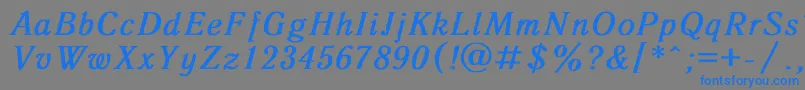 Fonte AntiquaBoldItalic – fontes azuis em um fundo cinza