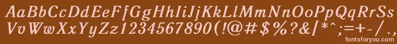 Шрифт AntiquaBoldItalic – розовые шрифты на коричневом фоне