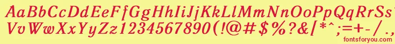 Шрифт AntiquaBoldItalic – красные шрифты на жёлтом фоне