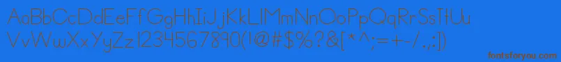 Fonte Helloannie – fontes marrons em um fundo azul