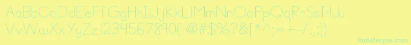 Helloannie Font – Green Fonts on Yellow Background