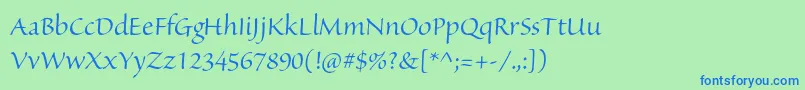 Шрифт SanvitoproDisp – синие шрифты на зелёном фоне