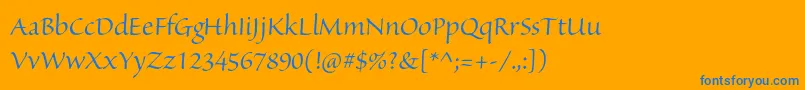 SanvitoproDisp Font – Blue Fonts on Orange Background