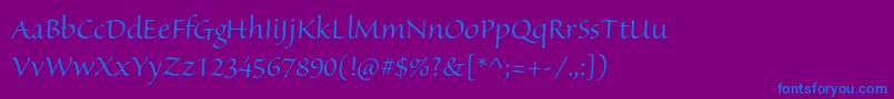 Police SanvitoproDisp – polices bleues sur fond violet
