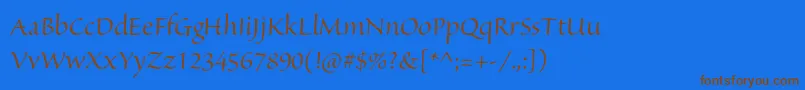 SanvitoproDisp Font – Brown Fonts on Blue Background