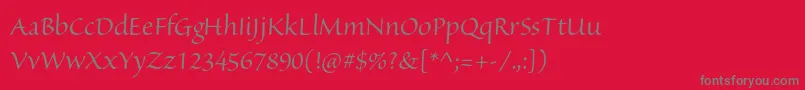 Czcionka SanvitoproDisp – szare czcionki na czerwonym tle