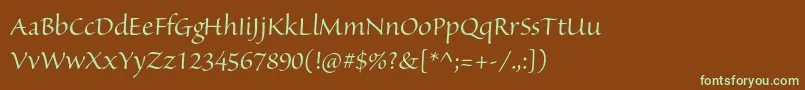 SanvitoproDisp Font – Green Fonts on Brown Background