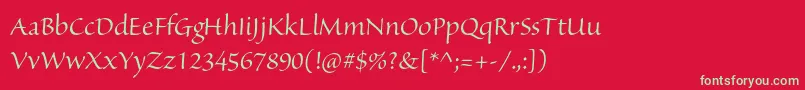 SanvitoproDisp Font – Green Fonts on Red Background