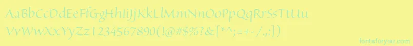 SanvitoproDisp Font – Green Fonts on Yellow Background