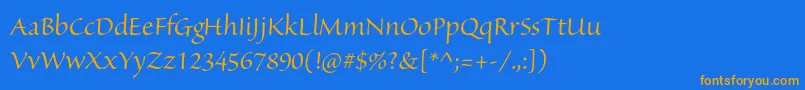 SanvitoproDisp Font – Orange Fonts on Blue Background