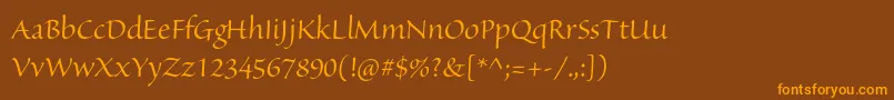 SanvitoproDisp Font – Orange Fonts on Brown Background