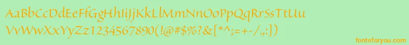 SanvitoproDisp Font – Orange Fonts on Green Background