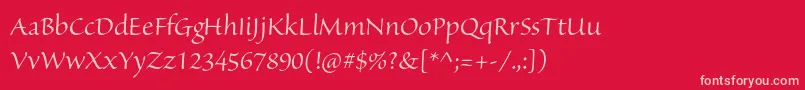 SanvitoproDisp Font – Pink Fonts on Red Background