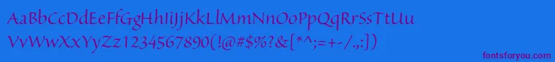 SanvitoproDisp Font – Purple Fonts on Blue Background