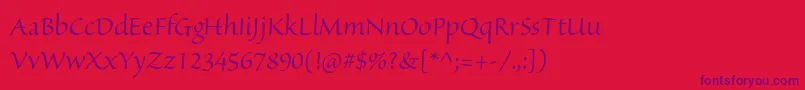 Police SanvitoproDisp – polices violettes sur fond rouge