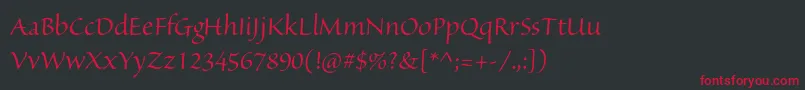 SanvitoproDisp Font – Red Fonts on Black Background