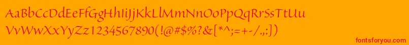 SanvitoproDisp Font – Red Fonts on Orange Background