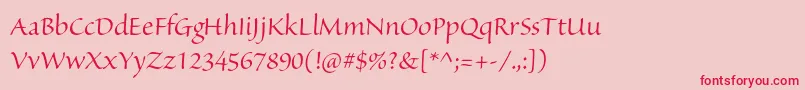 SanvitoproDisp-Schriftart – Rote Schriften auf rosa Hintergrund
