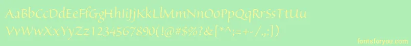 フォントSanvitoproDisp – 黄色の文字が緑の背景にあります
