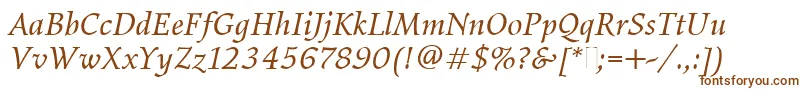 ElysiumBookItalicPlain Font – Brown Fonts on White Background