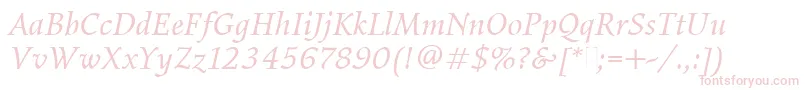 ElysiumBookItalicPlain Font – Pink Fonts on White Background