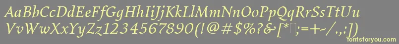 More about ElysiumBookItalicPlain Font ElysiumBookItalicPlain Font – Yellow Fonts on Gray Background