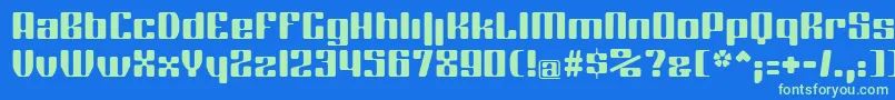 Coggerstariqa Font – Green Fonts on Blue Background