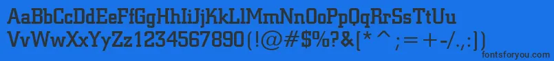 Geo957Normal Font – Black Fonts on Blue Background