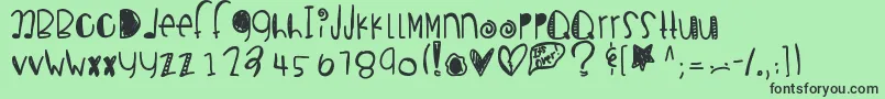 Breakupseason Font – Black Fonts on Green Background