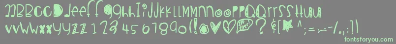 Fonte Breakupseason – fontes verdes em um fundo cinza