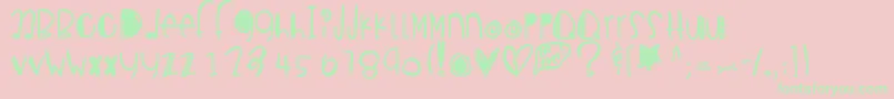 Fonte Breakupseason – fontes verdes em um fundo rosa