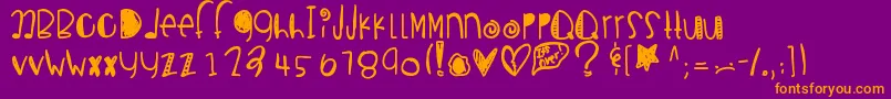 Lisätietoja Breakupseason-fontista Breakupseason-fontti – oranssit fontit violetilla taustalla