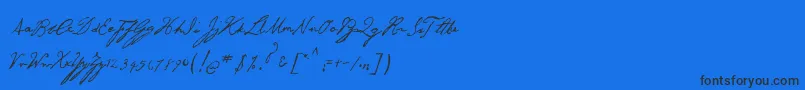 GeorgeGibson-Schriftart – Schwarze Schriften auf blauem Hintergrund