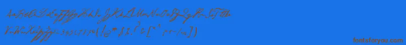 GeorgeGibson-Schriftart – Braune Schriften auf blauem Hintergrund
