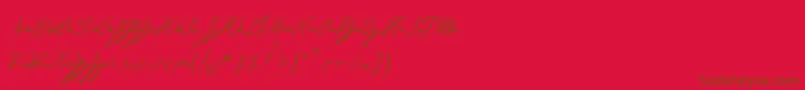 GeorgeGibson-fontti – ruskeat fontit punaisella taustalla