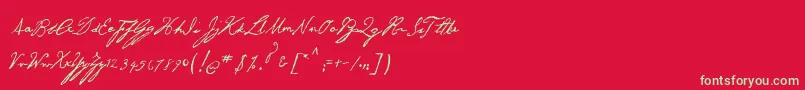 GeorgeGibson Font – Green Fonts on Red Background