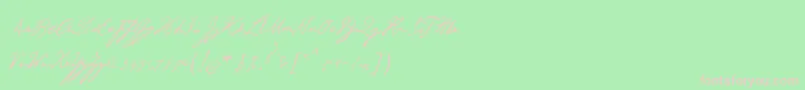 フォントGeorgeGibson – 緑の背景にピンクのフォント