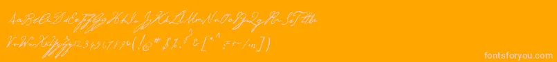 GeorgeGibson-Schriftart – Rosa Schriften auf orangefarbenem Hintergrund