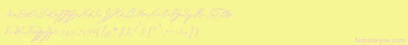 GeorgeGibson-fontti – vaaleanpunaiset fontit keltaisella taustalla