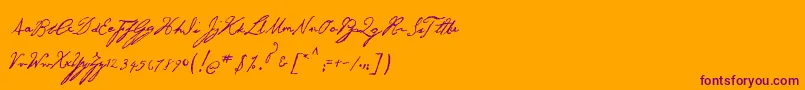 GeorgeGibson Font – Purple Fonts on Orange Background